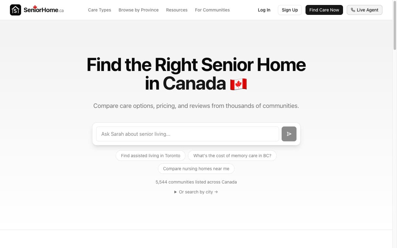 SeniorHome.ca — Finding Care, Simplified.