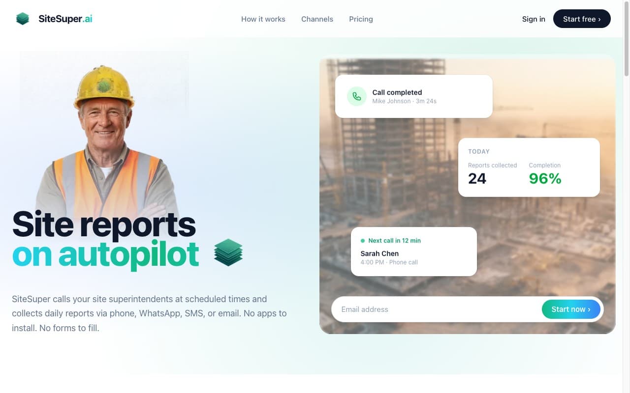 SiteSuper.ai — Site Reports on Autopilot.